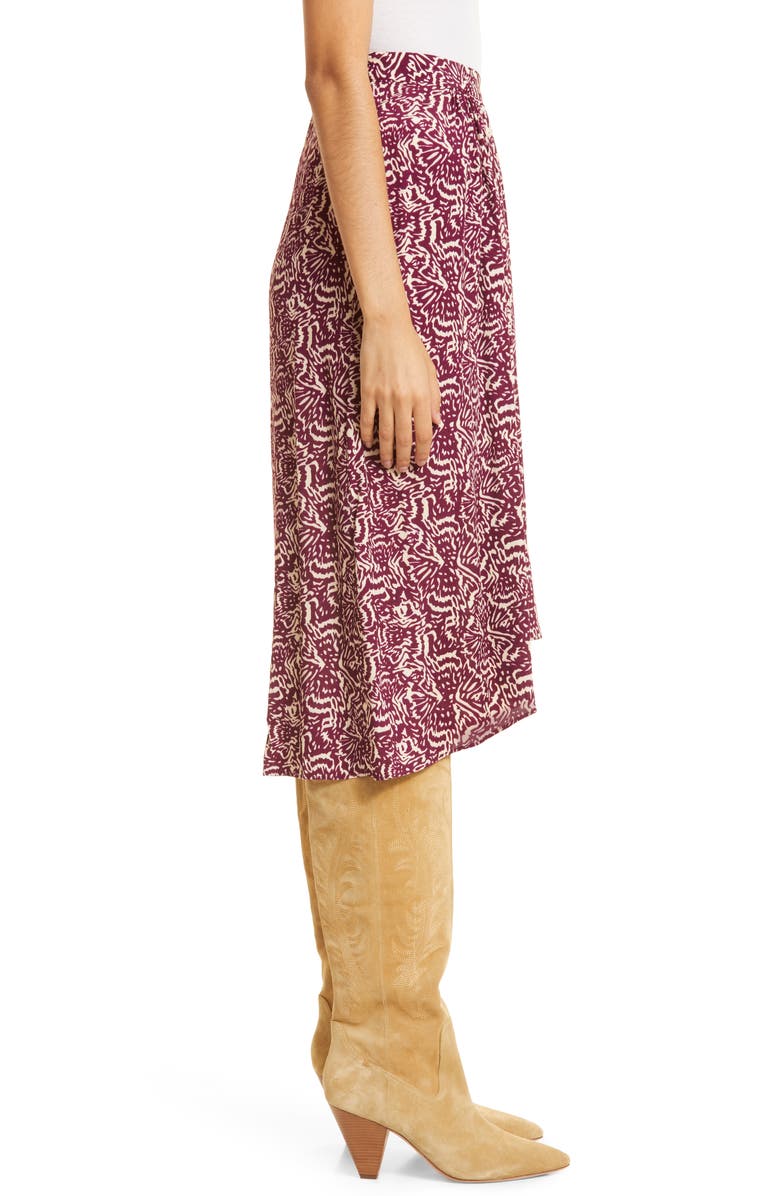 ba&sh Lenny Print Skirt, Alternate, color, Raisin