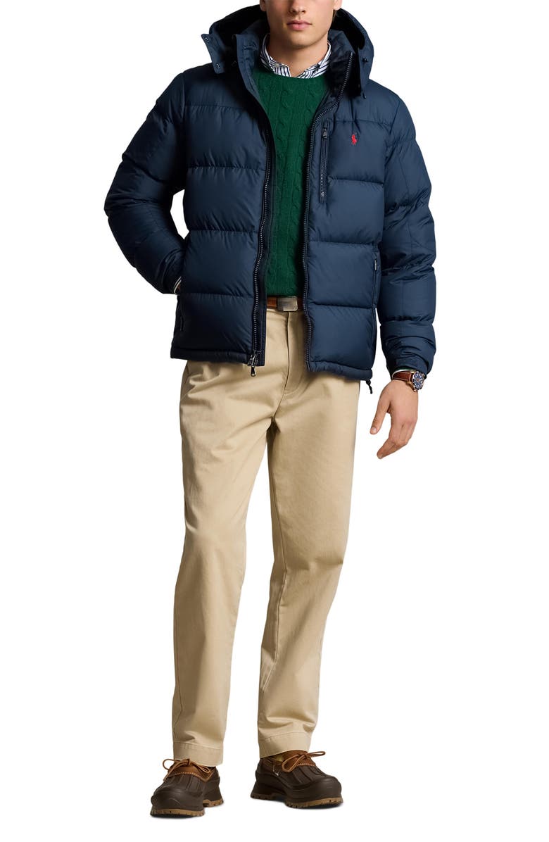 Polo Ralph Lauren Gorham Down Jacket with Removable Hood, Alternate, color, Collection Navy