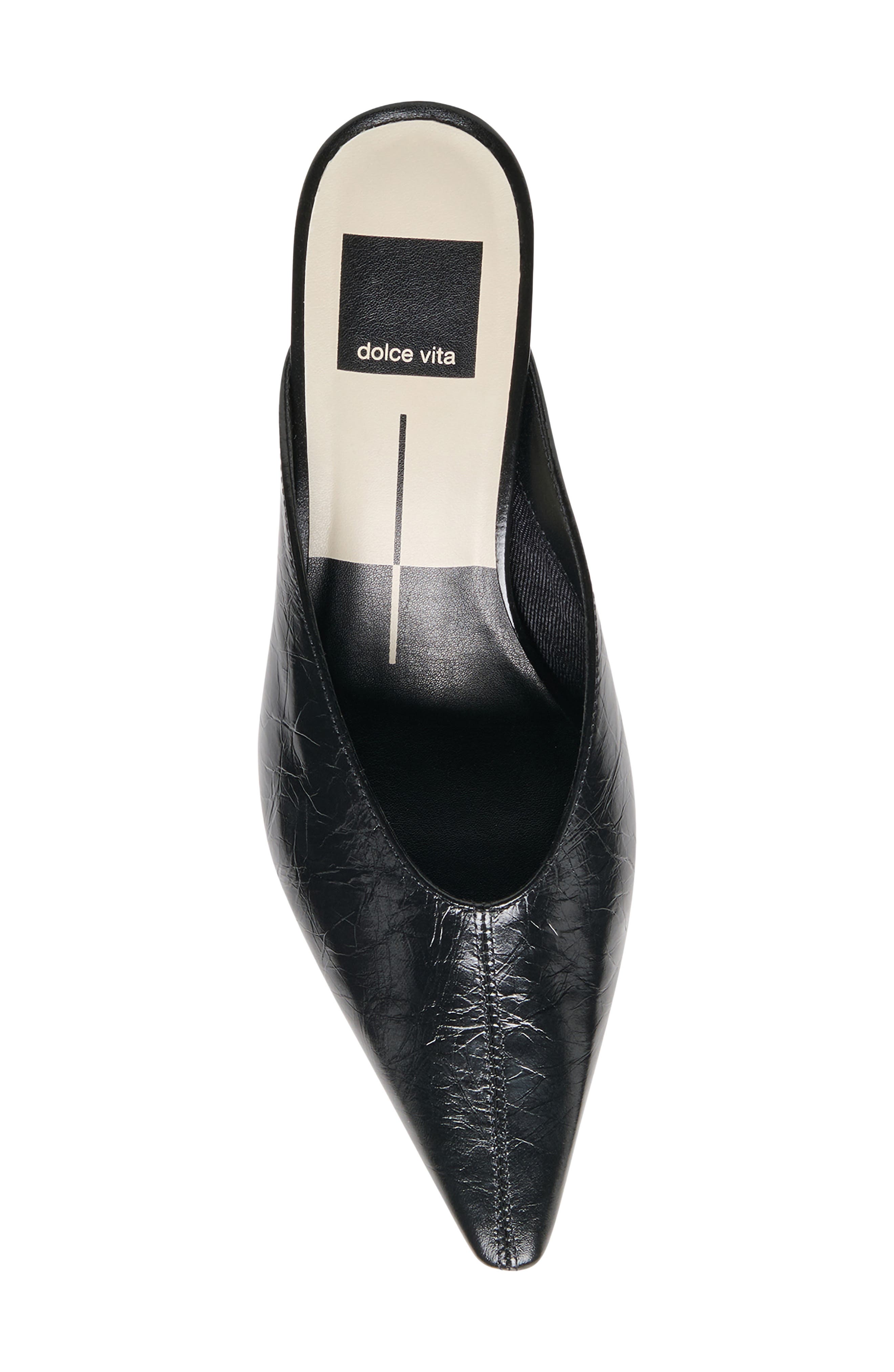 Lavina Pointed Toe Mule, Alternate, color, MIDNIGHT CRINKLE PATENT