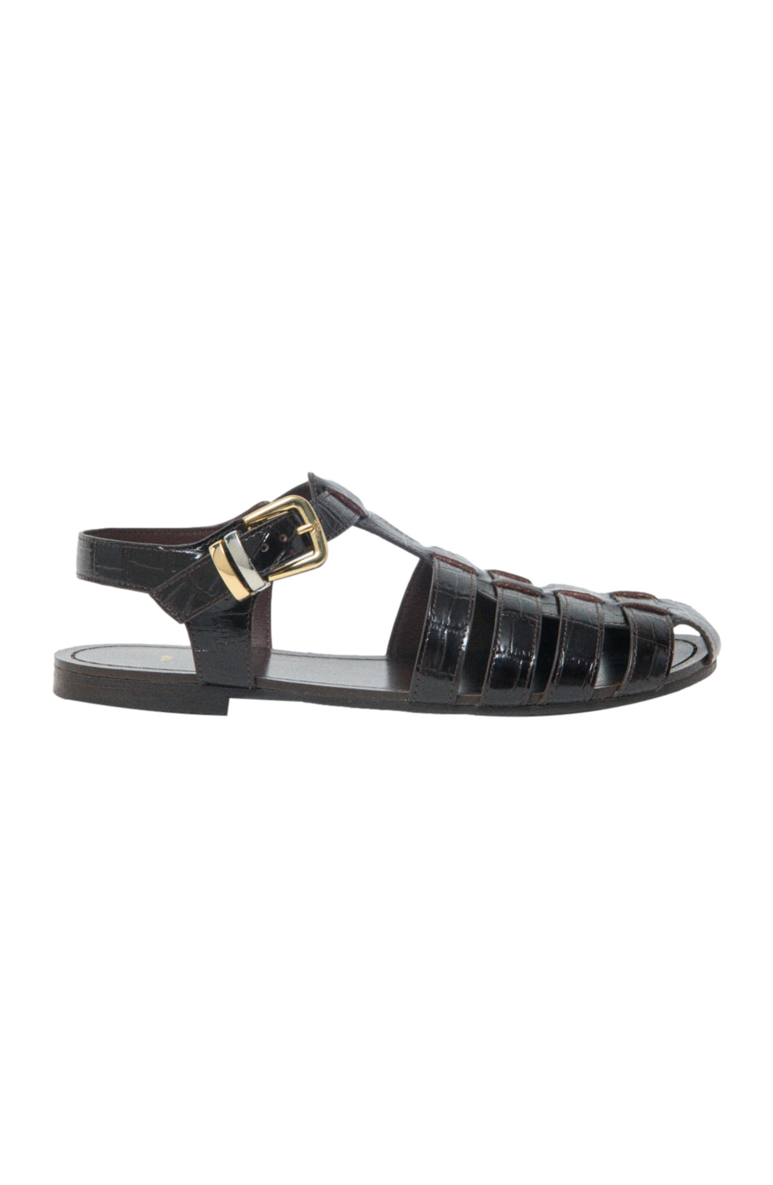 maje Multi-strap leather sandals, Main, color, Brown