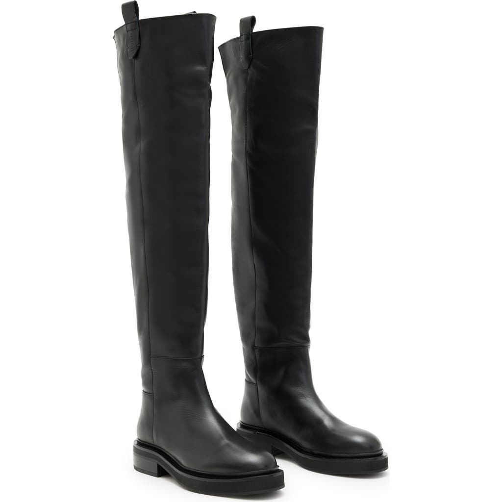 Allsaints Mindy Over The Knee Boot In Black