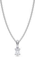 ALLUREZ Oval Solitaire Lab Diamond Pendant Necklace 14K Yellow Gold