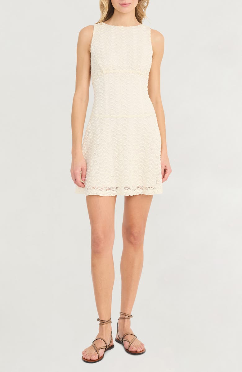 The Good Journey Textured Fit & Flare Dress, Main, color, Cream