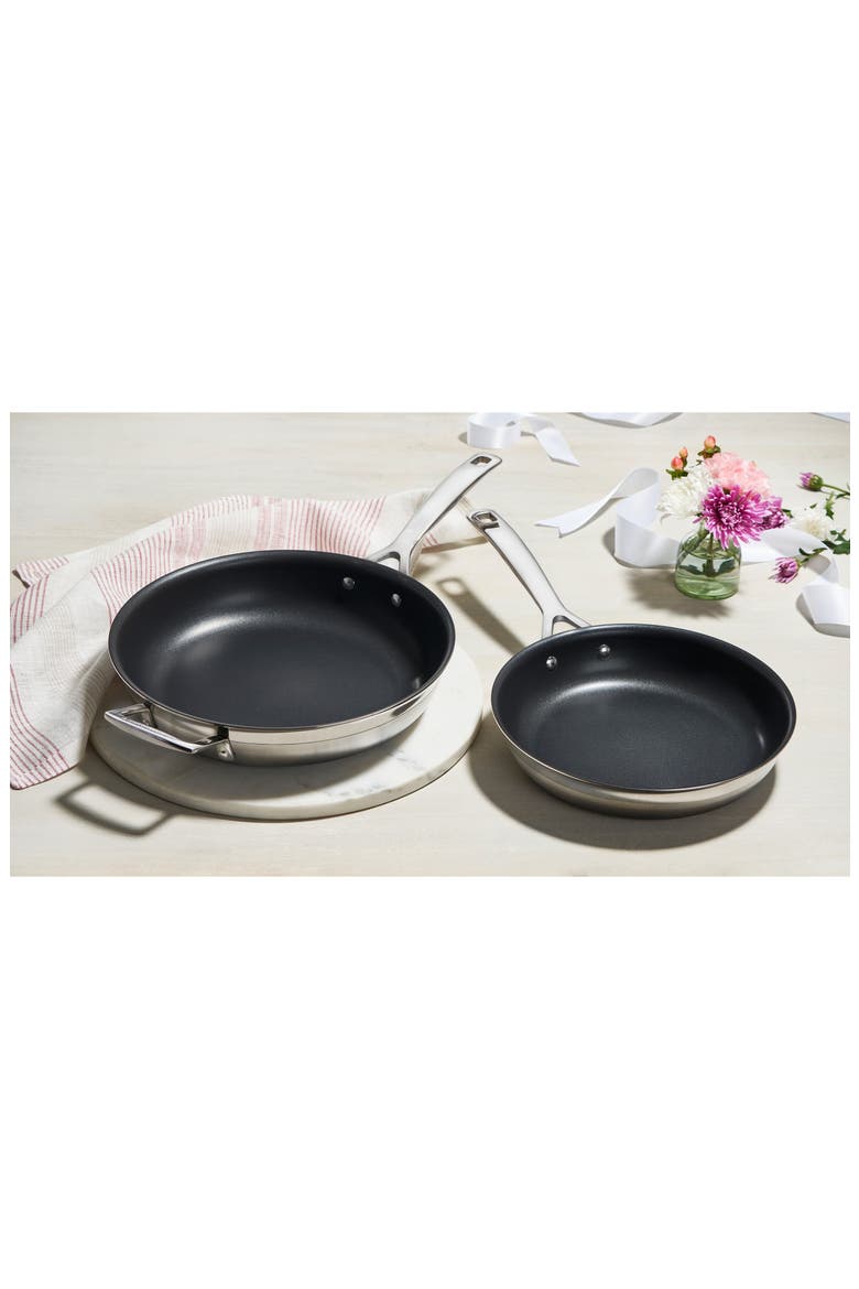 Classic Stainless Steel Set of 2 Nonstick Fry Pans, Alternate, color, STAINLESS STEEL