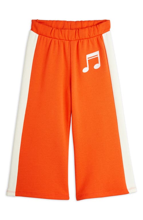 Mini Rodini Kids' Note Embroidered Organic Cotton Sweatpants In Red