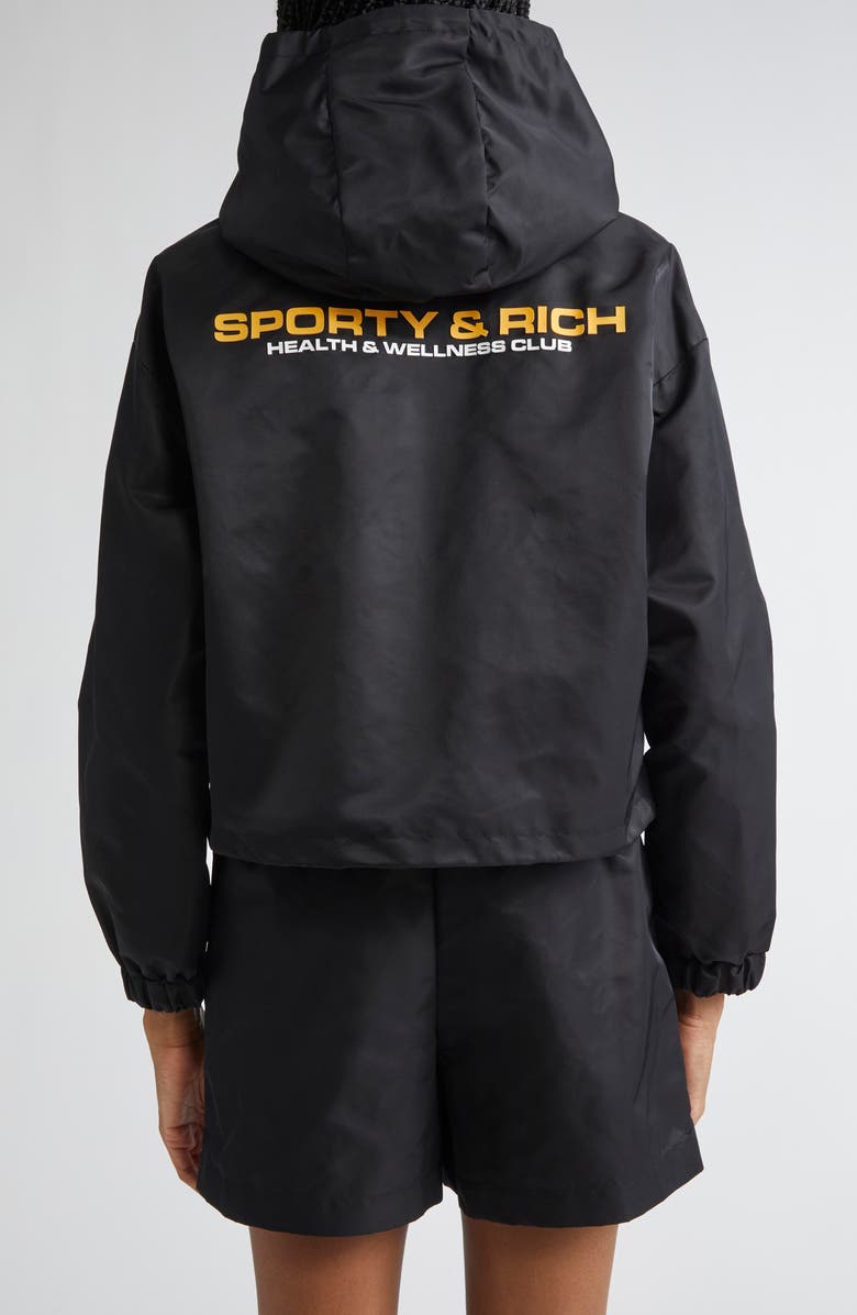 Sporty & Rich Bold Health Nylon Windbreaker, Alternate, color, Black