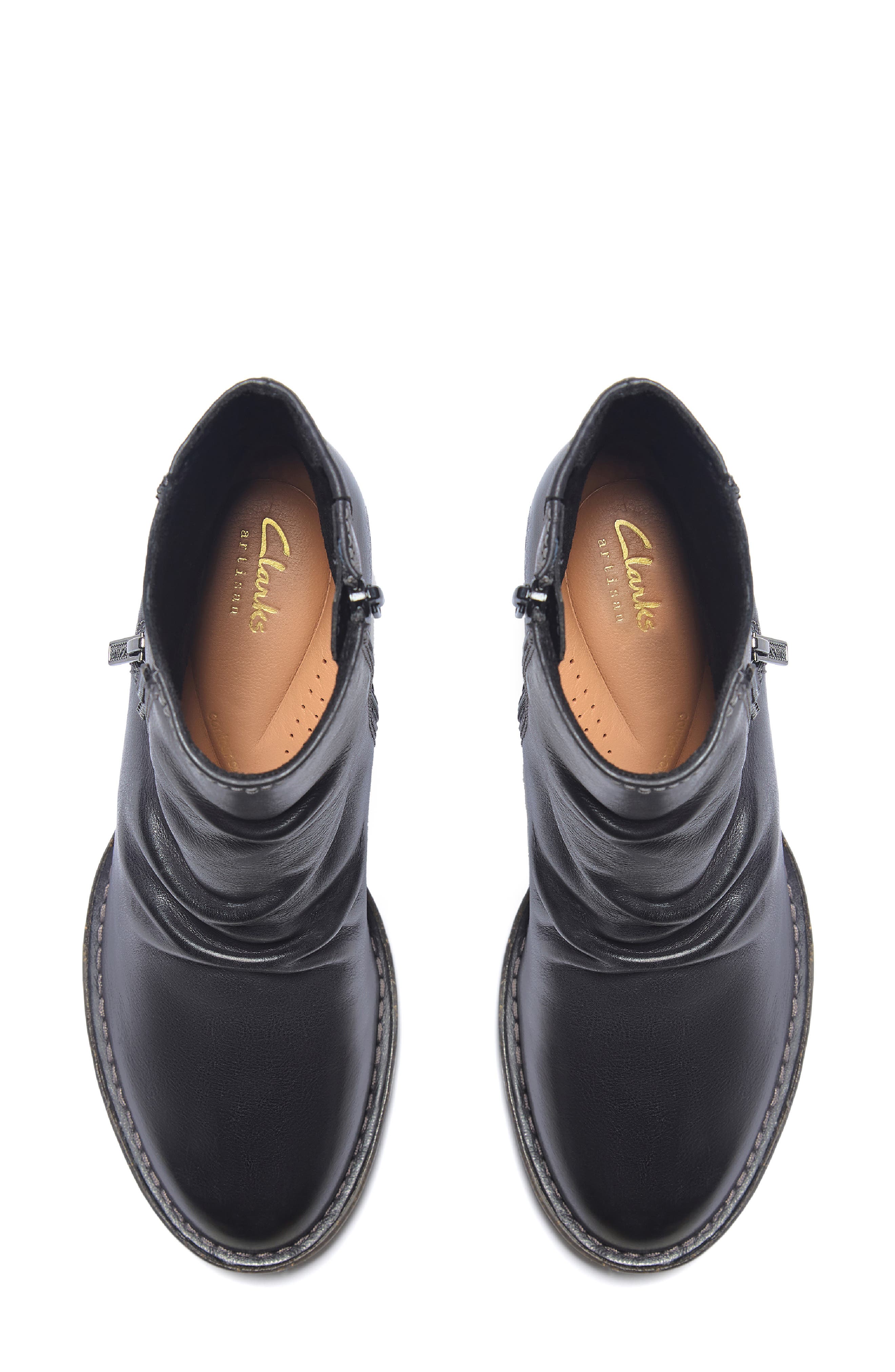 Clarks<sup>®</sup> Kastela Zip-Up Bootie, Alternate, color, Black Leather