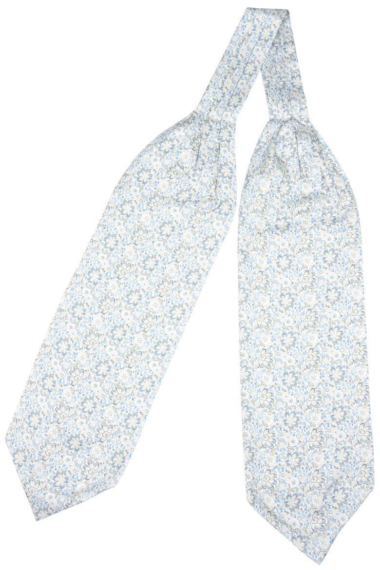 Salvadori - Silk Ascot Cravat Tie for Men, Alternate, color, Sky Blue