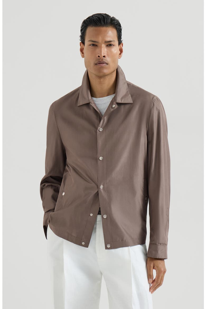 Silk outerwear jacket, Main, color, Hazelnut