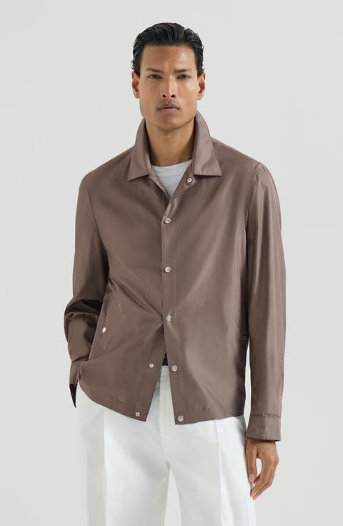 Silk outerwear jacket