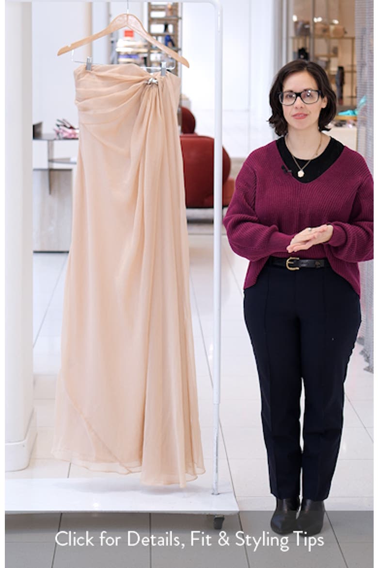 Oyster Strapless Chiffon Gown video