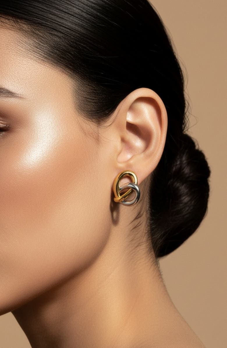 MacRae 
Co. Twisted Heart Earrings, Alternate, color, Gold/ Silver