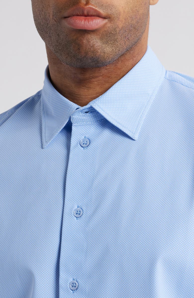 Emporio Armani Microprint Knit Button-Up Shirt, Alternate, color, 