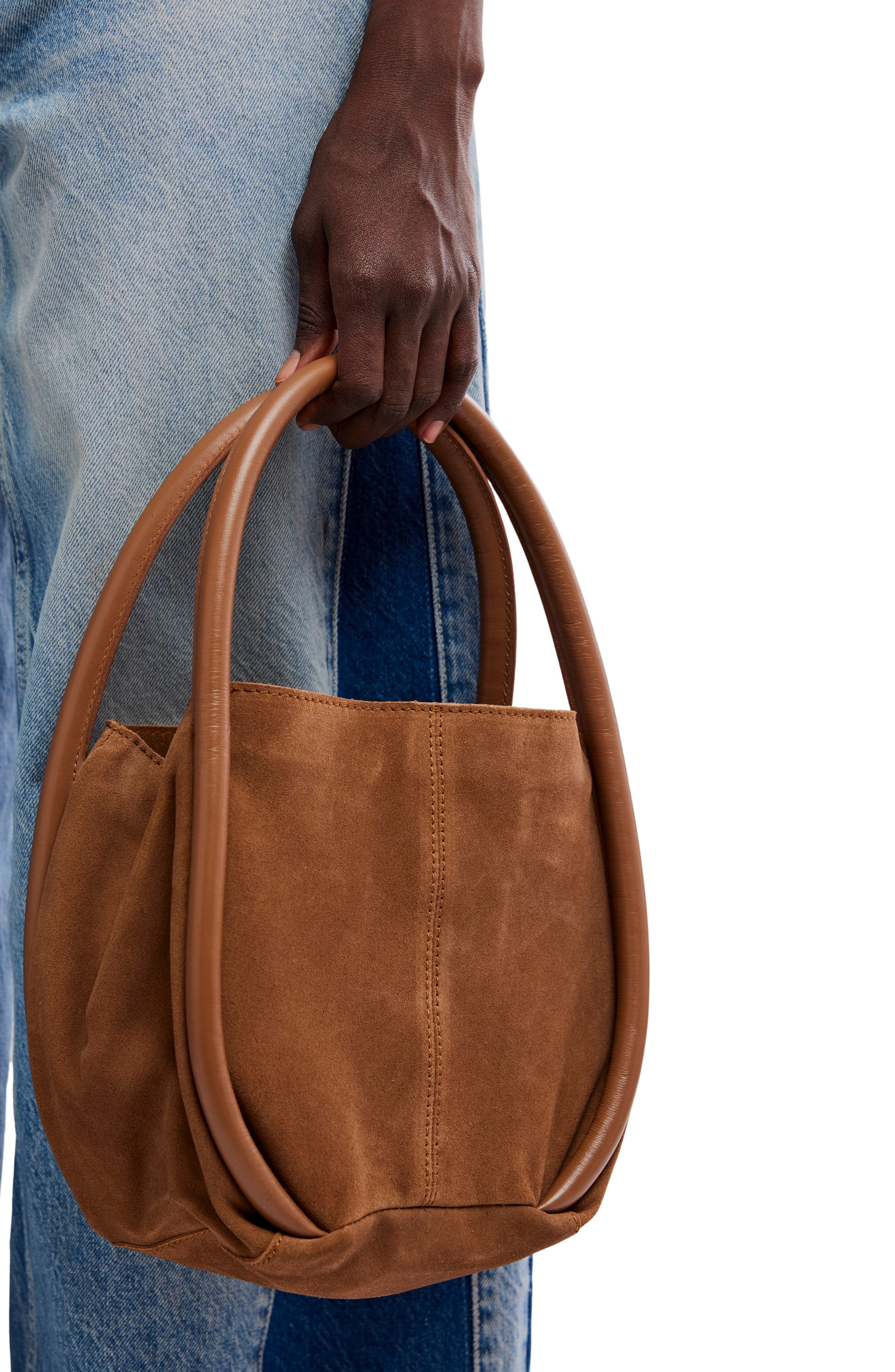 Barlow Leather Bucket Bag, Alternate, color, COGNAC