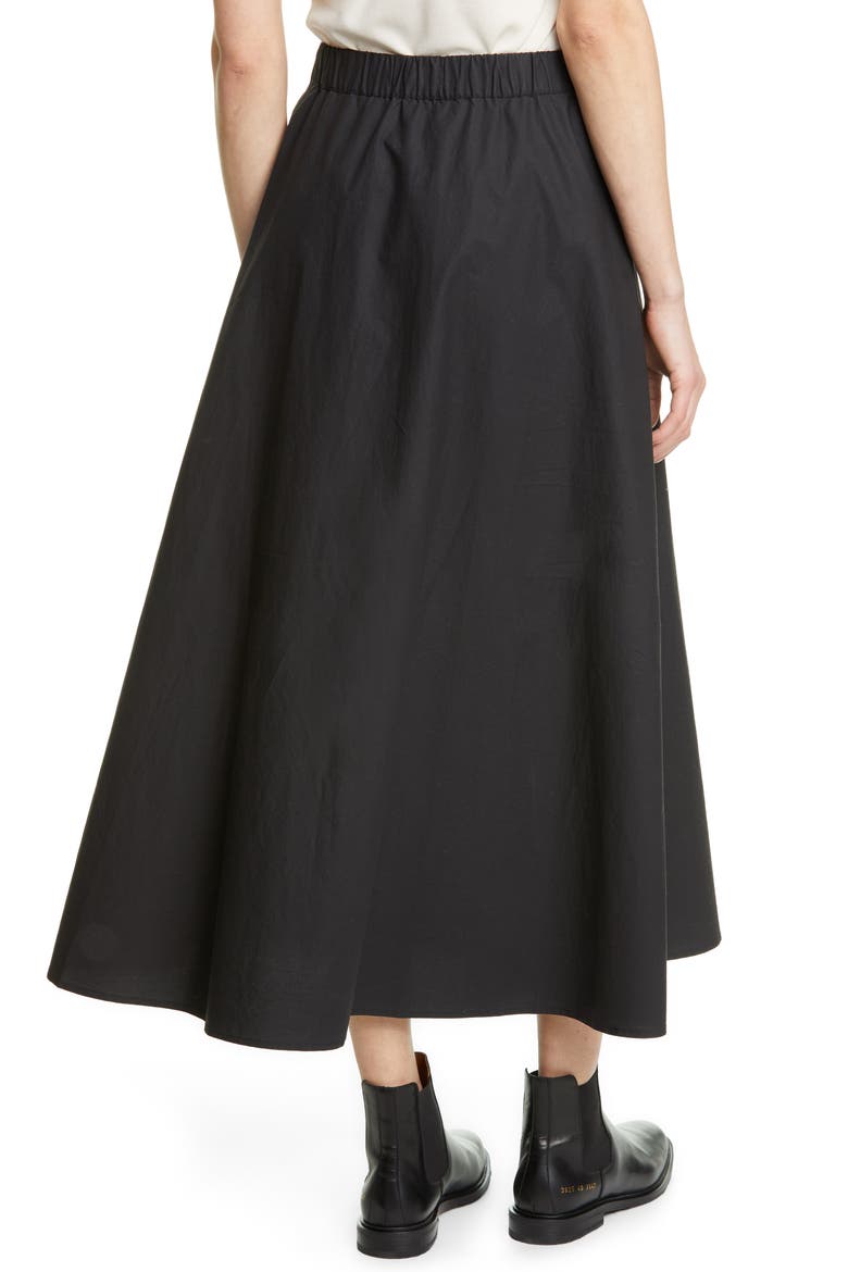 Organic Cotton Circle Skirt (Nordstrom Exclusive), Alternate, color, BLACK