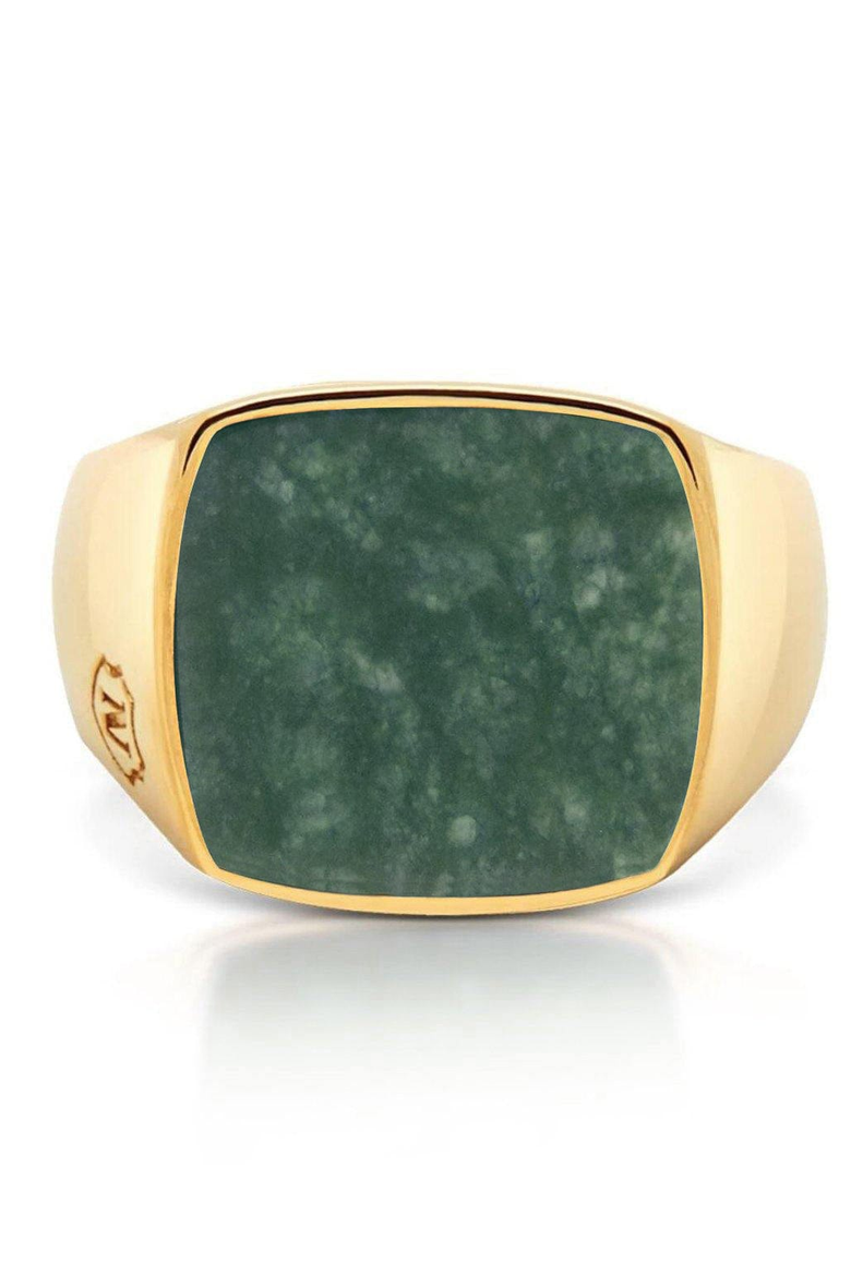 Signet Ring, Alternate, color, Gold / Green
