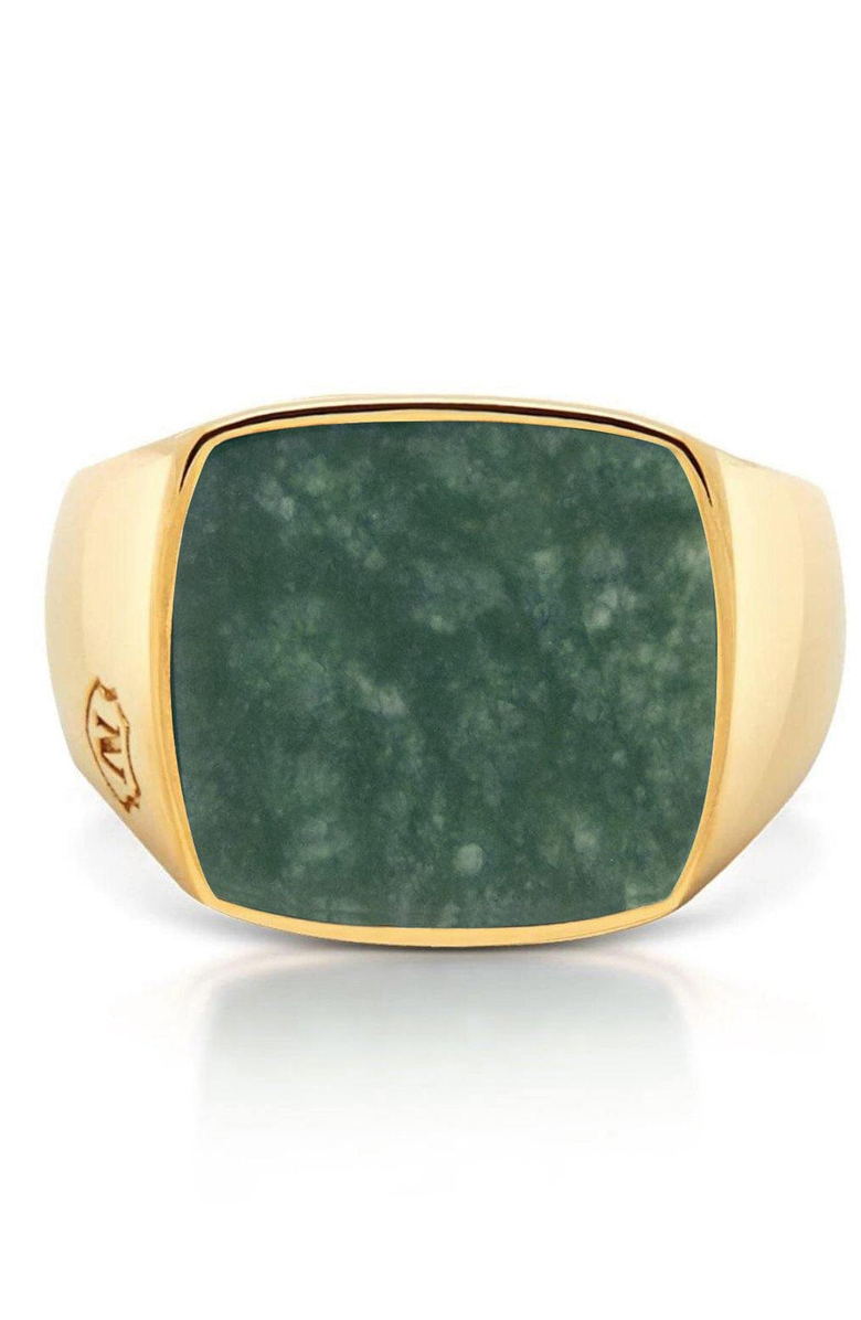 Nialaya Signet Ring, Alternate, color, Green