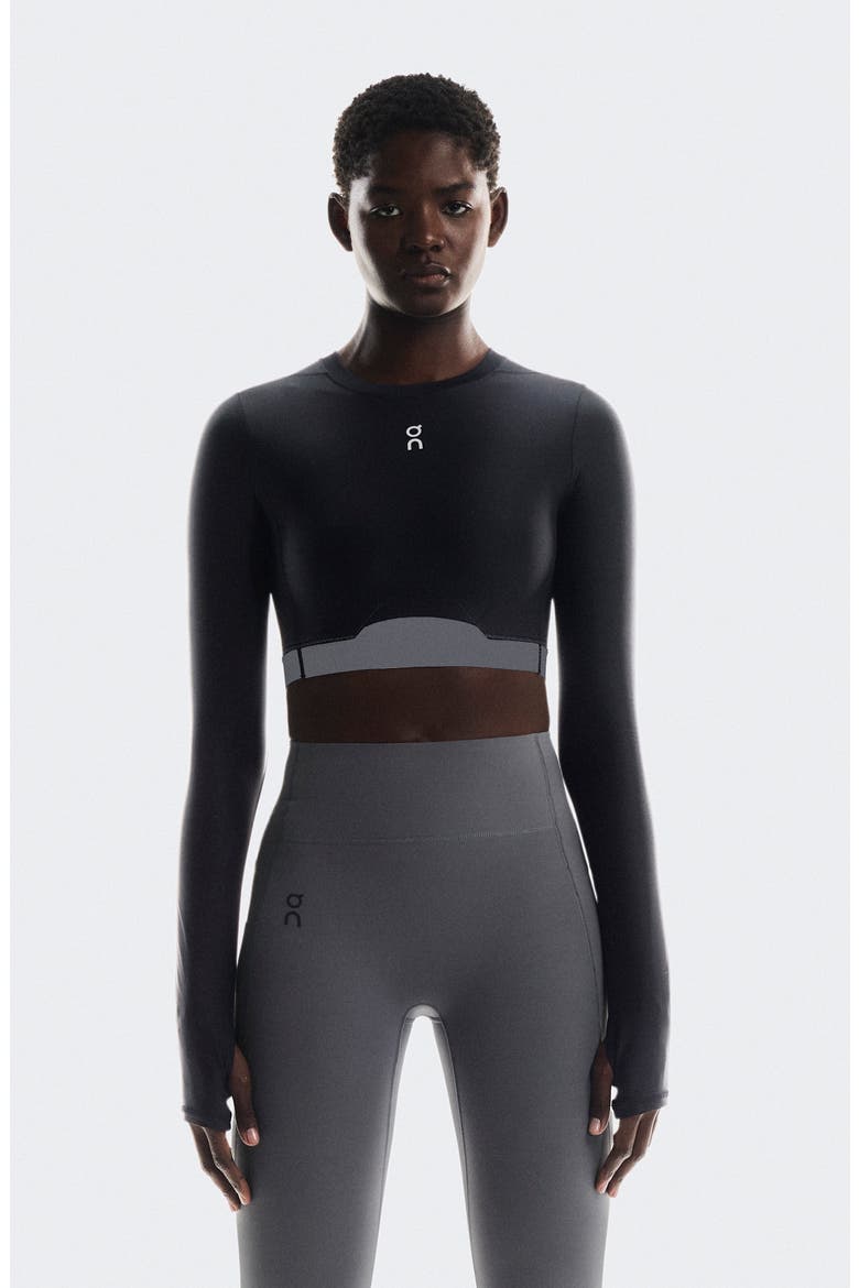 Train-T Crop Long Sleeve T-Shirt, Alternate, color, BLACK