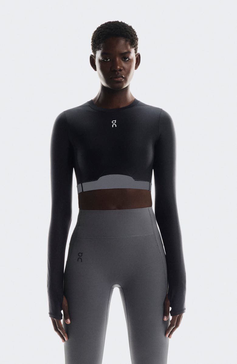 On Train-T Crop Long Sleeve T-Shirt, Alternate, color, 