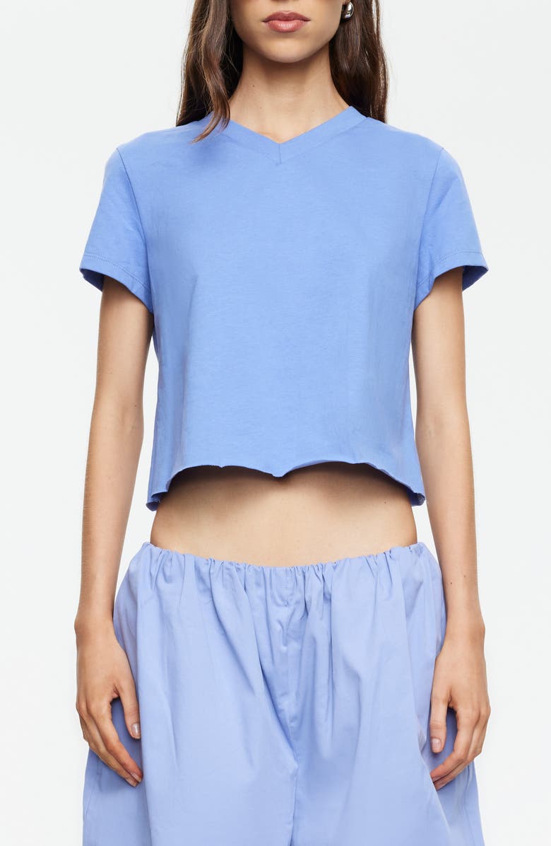 LIONESS North Light Cotton Crop T-Shirt, Main, color, Persian Jewel