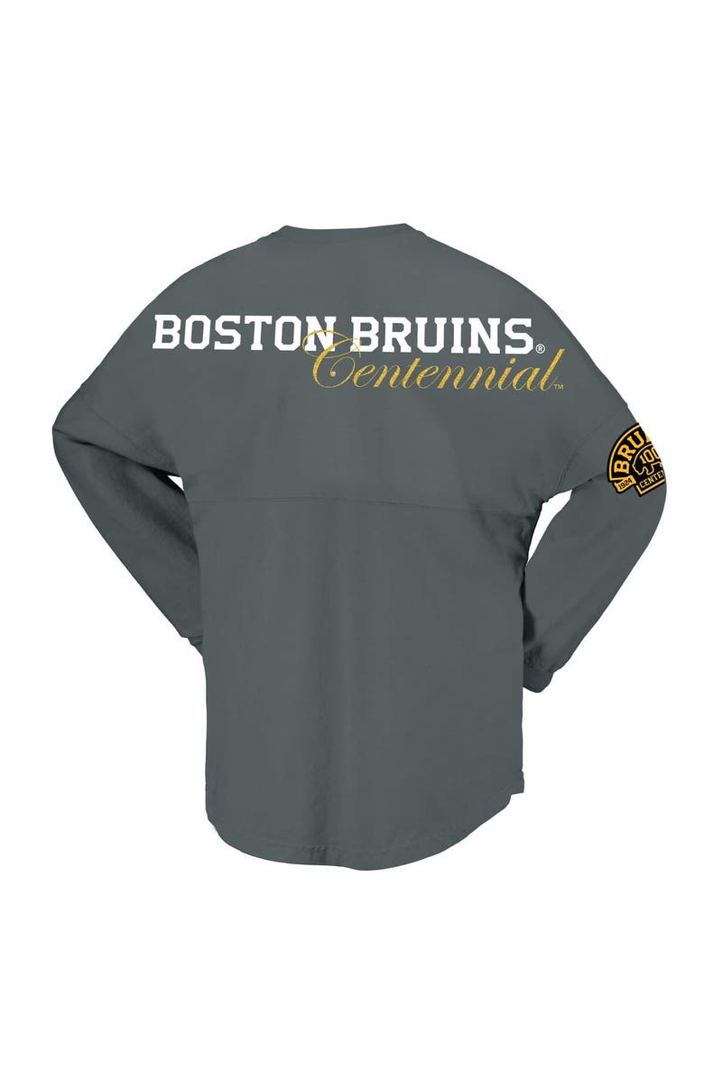 FANATICS Women's Fanatics Branded Gray Boston Bruins 100th Anniversary Spirit Jersey T-Shirt, Alternate, color, Gray