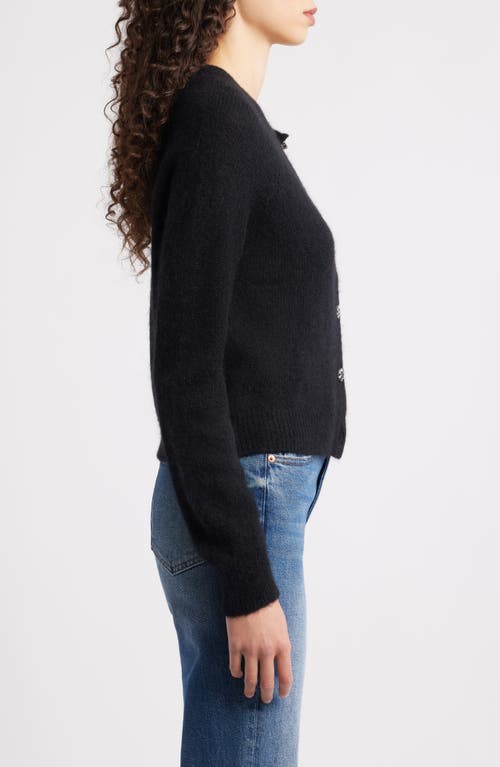Doen Dôen Petra Crystal Button Cardigan In Black