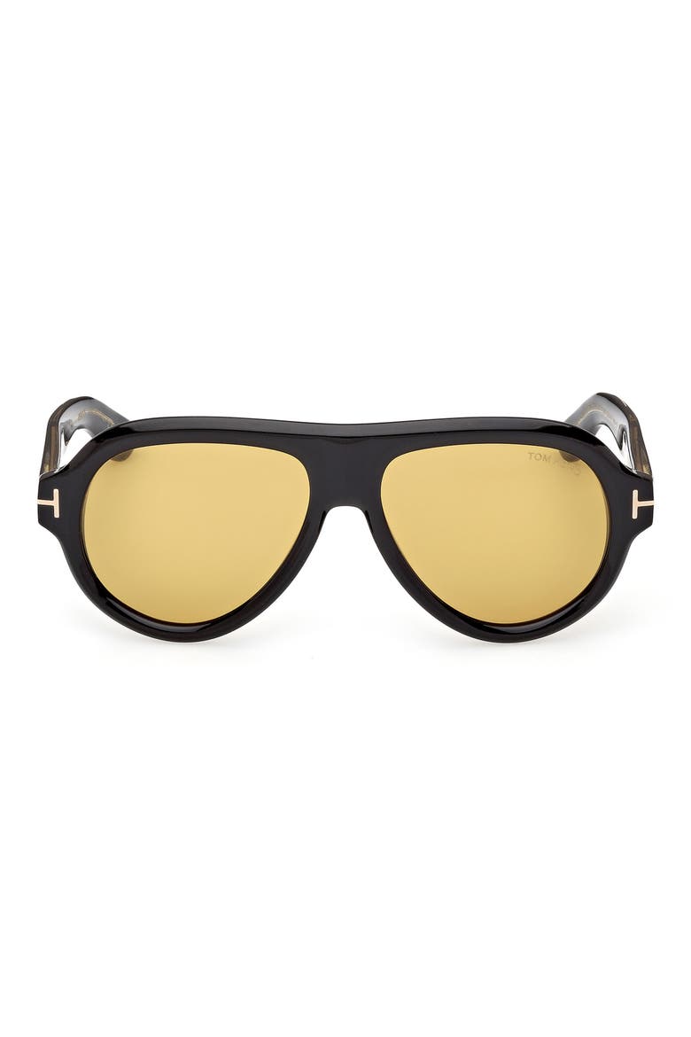 Icon 59mm Pilot Sunglasses, Main, color, SHINY BLACK / BROWN