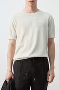 MANGO Short Sleeve Cotton & Modal Rib Top