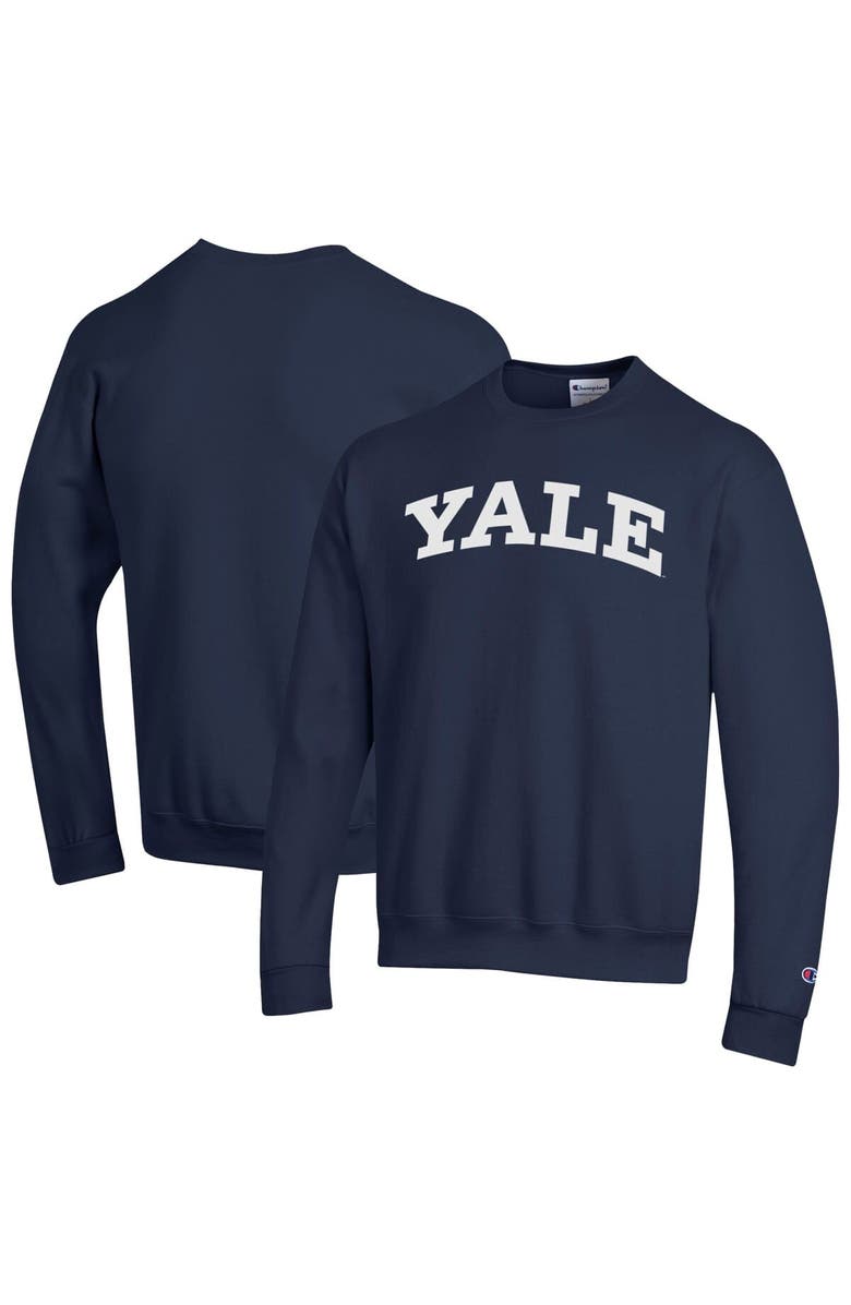 Champion Men's Champion  Navy Yale Bulldogs Basic Arch Fleece Pullover Sweatshirt, Alternate, color, Navy