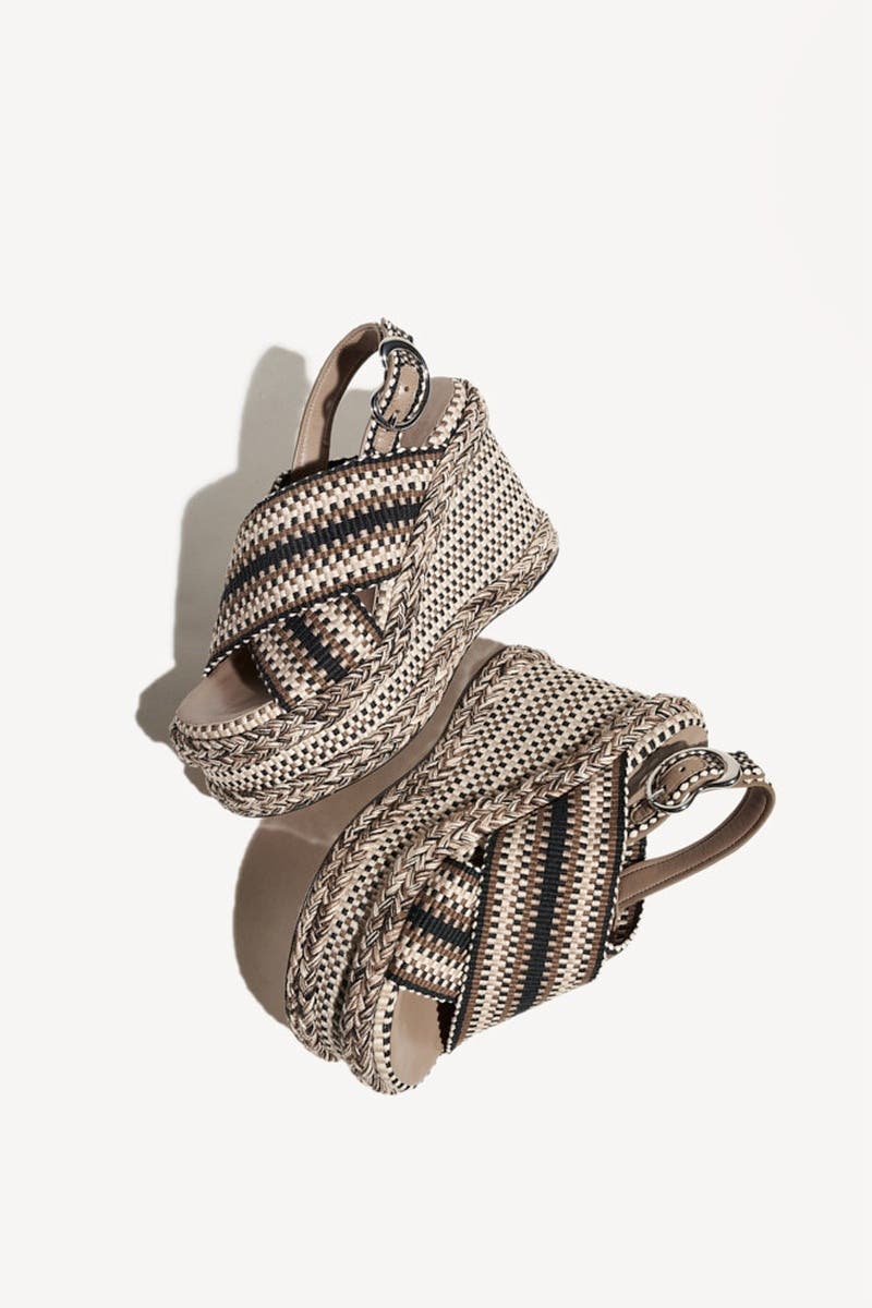 Pia Handwoven Platform Sandal with Adjustable Ankle Strap, Alternate, color, Sand