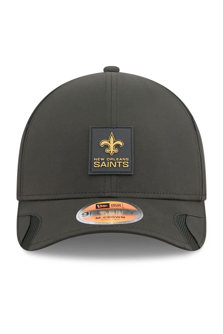 Men's New Era Black New Orleans Saints 2025 Sideline  M-Crown 9FORTY Adjustable Hat, Alternate, color, Black