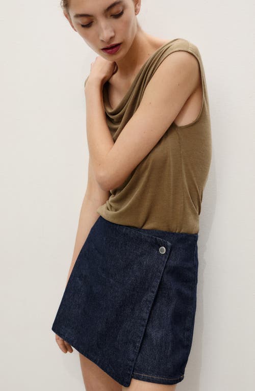 Mango Denim Skort Open Blue
