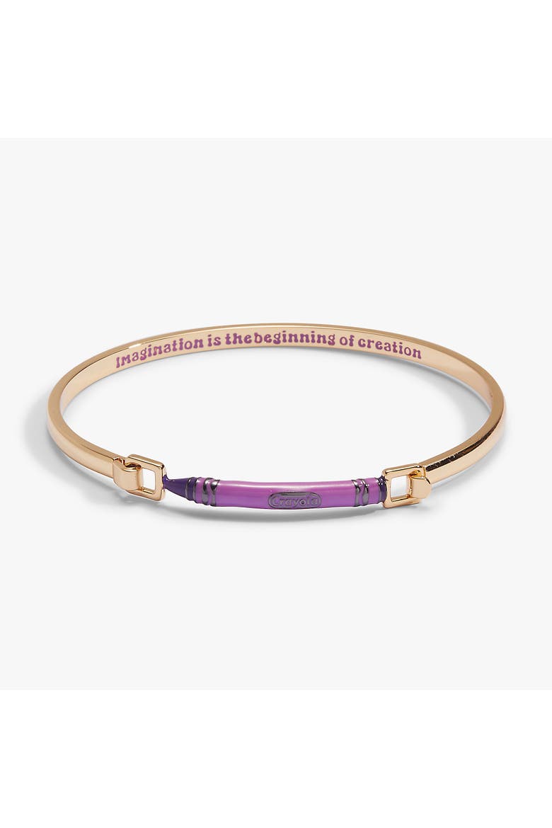 Crayola Royal Purple Crayon Tension Bangle, Alternate, color, Gold
