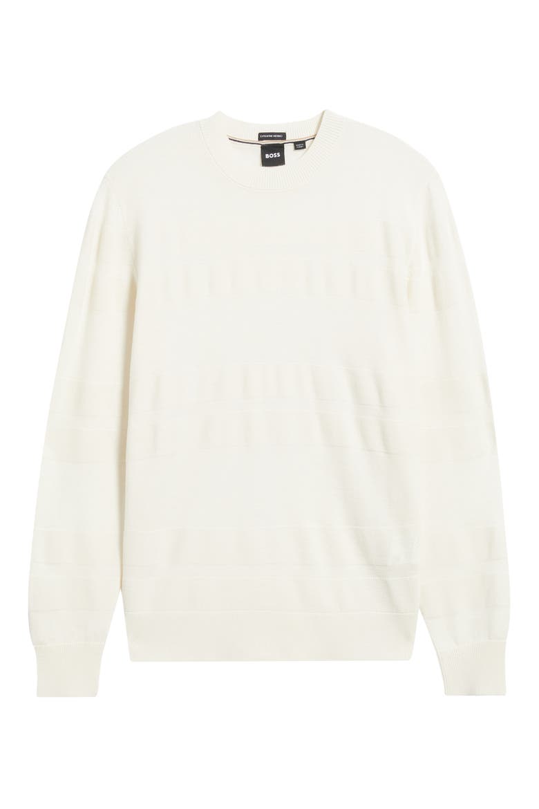 H-Finito Crewneck Virgin Wool Sweater, Alternate, color, OPEN WHITE