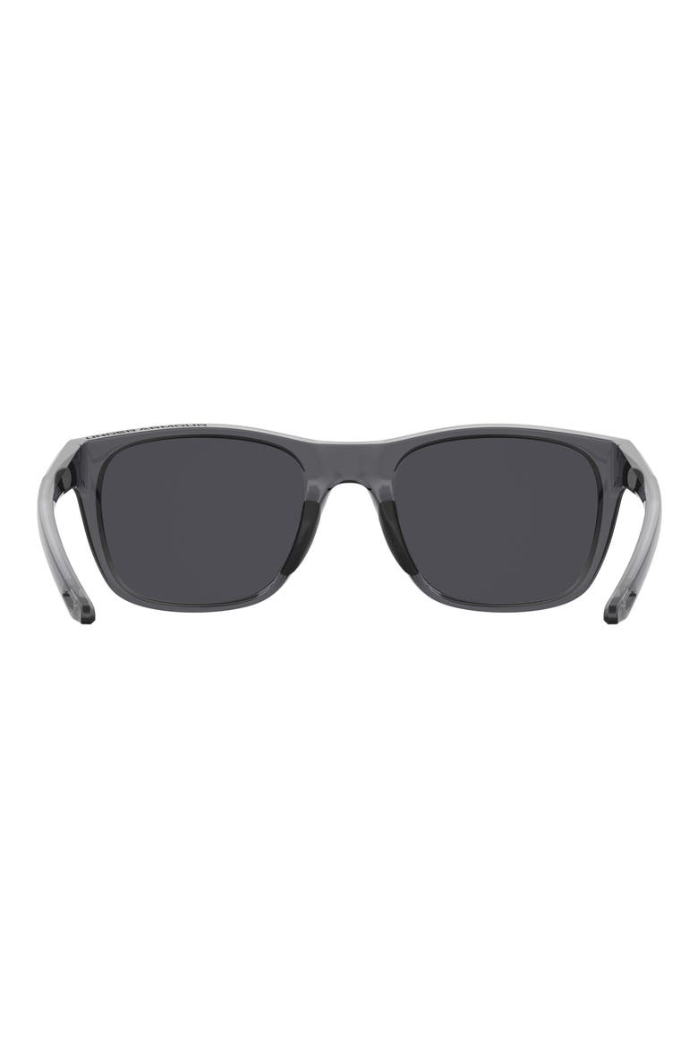 55mm Gradient Polarized Rectangular Sunglasses, Alternate, color, GREY