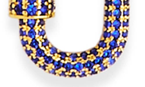 Sterling Forever Pavé Cubic Zirconia Carabiner Lock Pendant Necklace In Gold