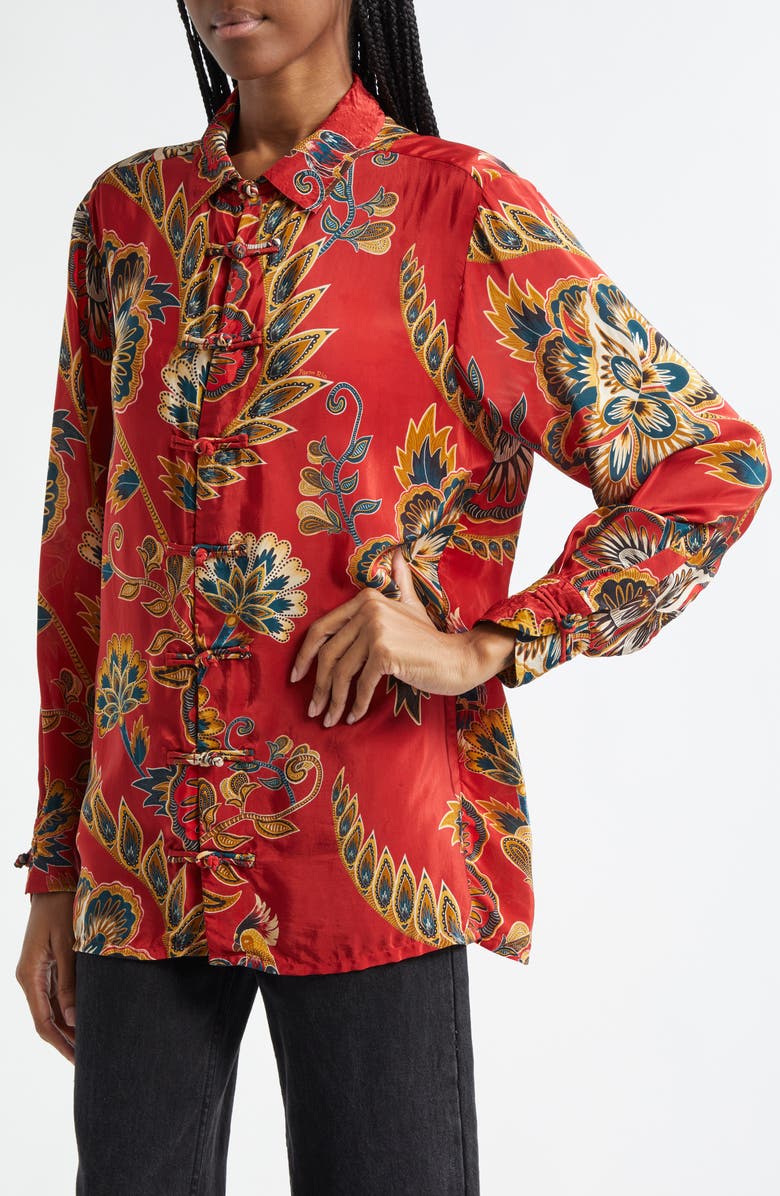 FARM Rio Floral Button-Up Top, Alternate, color, 