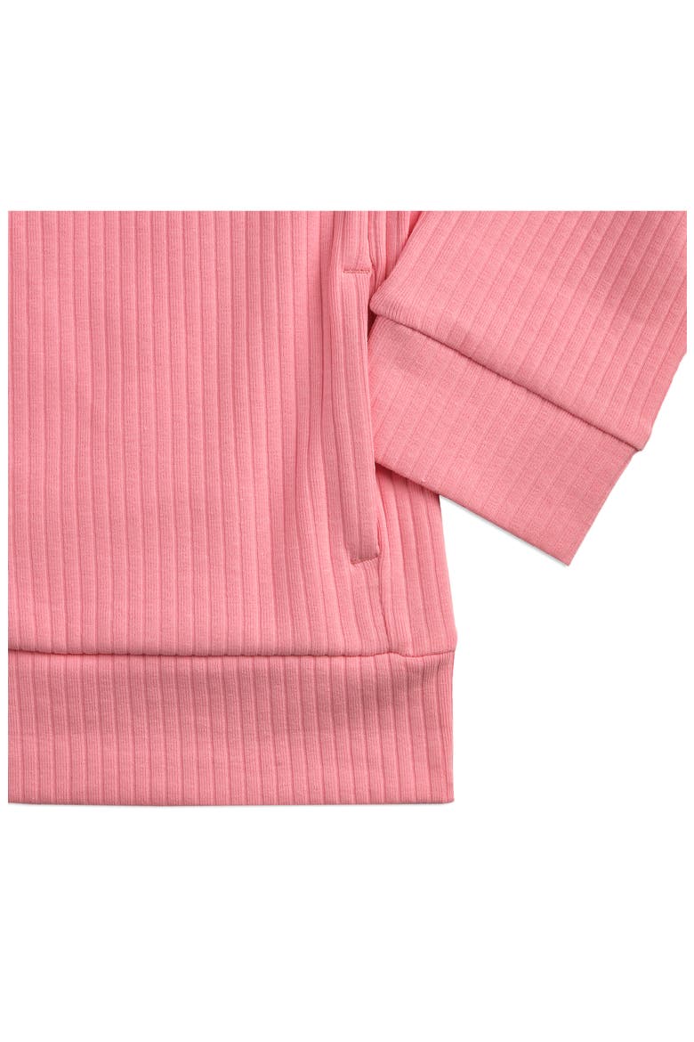 Kids' Bow Society Ribbed Stretch Cotton Hoodie, Alternate, color, PINKSCAPE