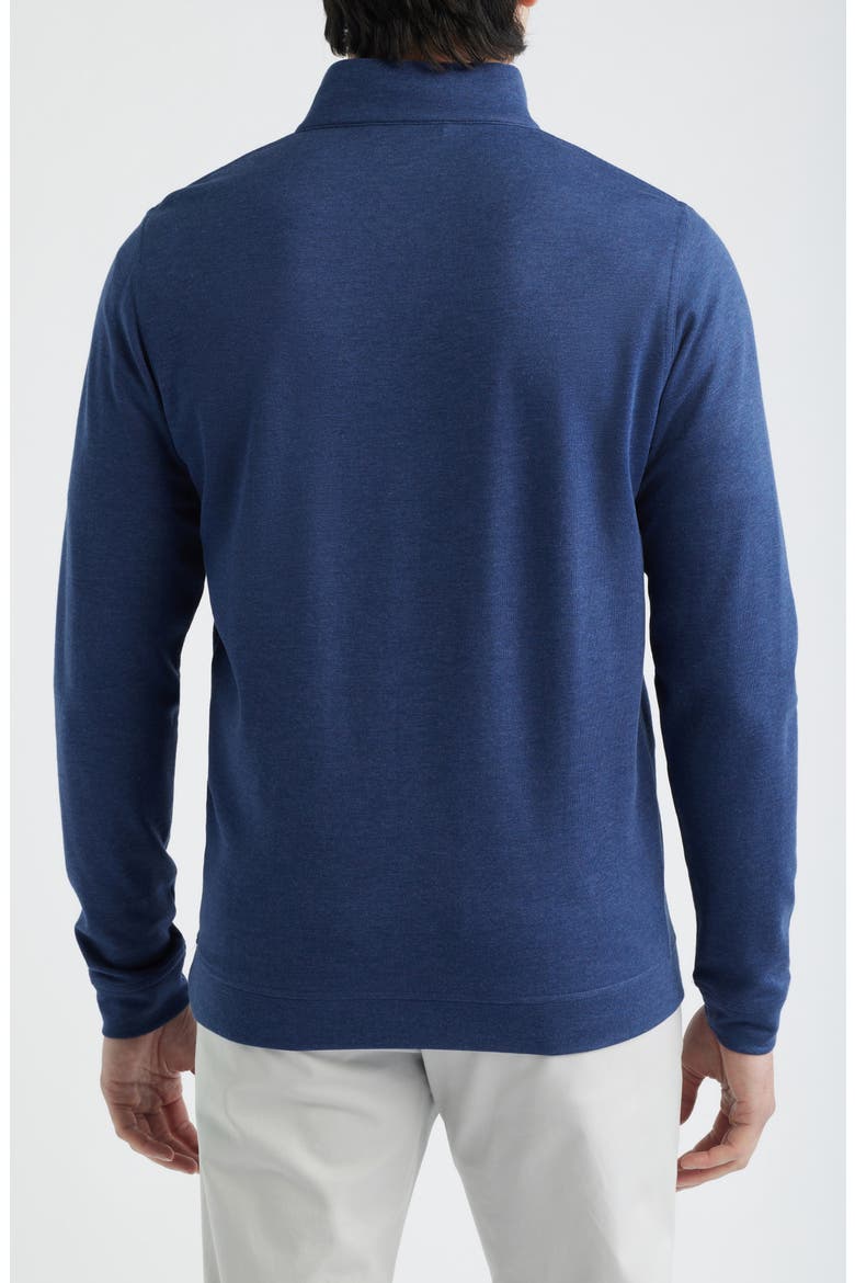 Comfort Interlock Organic Cotton Blend Quarter Zip Pullover, Alternate, color, NAVY