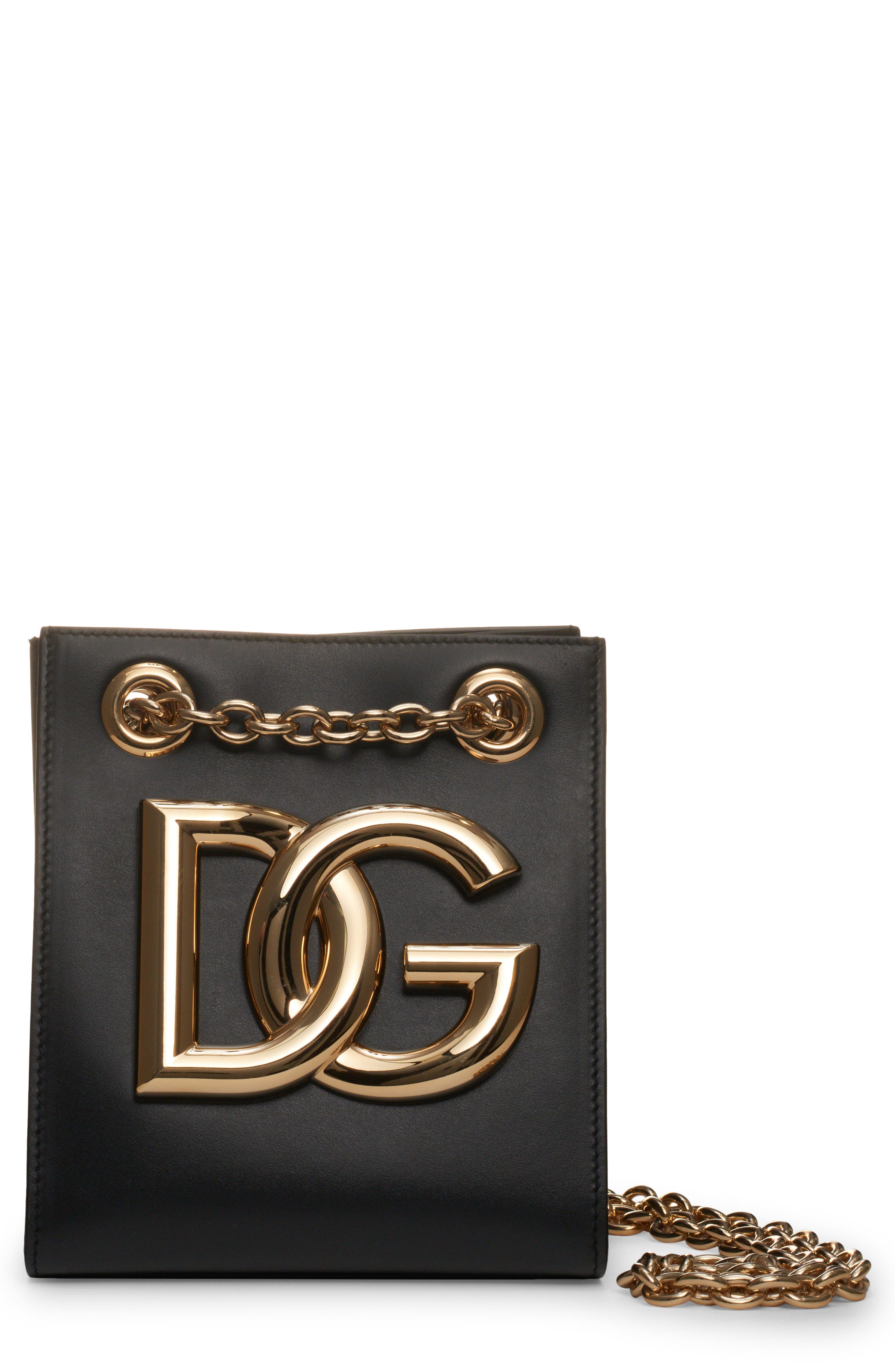 Dolce&Gabbana 3.5 Leather Bucket Bag, Main, color, 