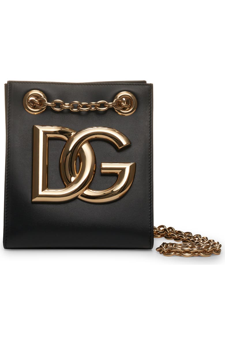 Dolce&Gabbana 3.5 Leather Bucket Bag, Main, color,