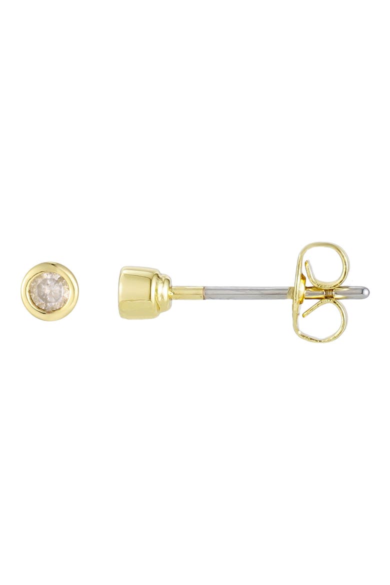Natural Diamond Bezel Stud Earrings, Main, color, GOLD