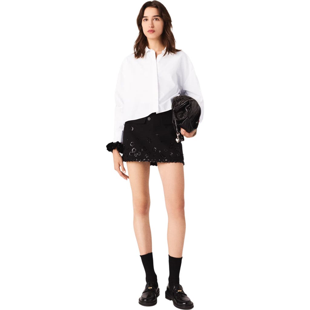 Maje Embroidered Skort In Black