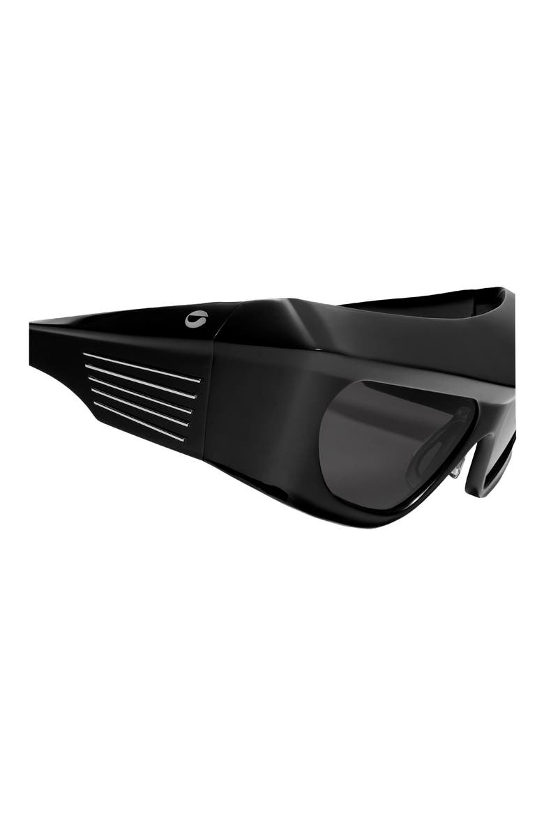 Bold 61mm Wraparound Sunglasses, Alternate, color, BLACK