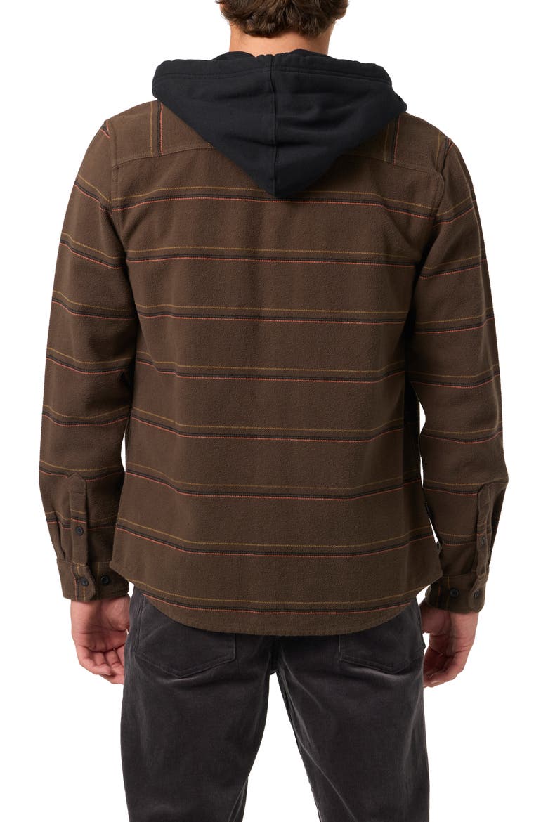 Archer Hooded Button-Up Shirt, Alternate, color, TURKISH COFFEE