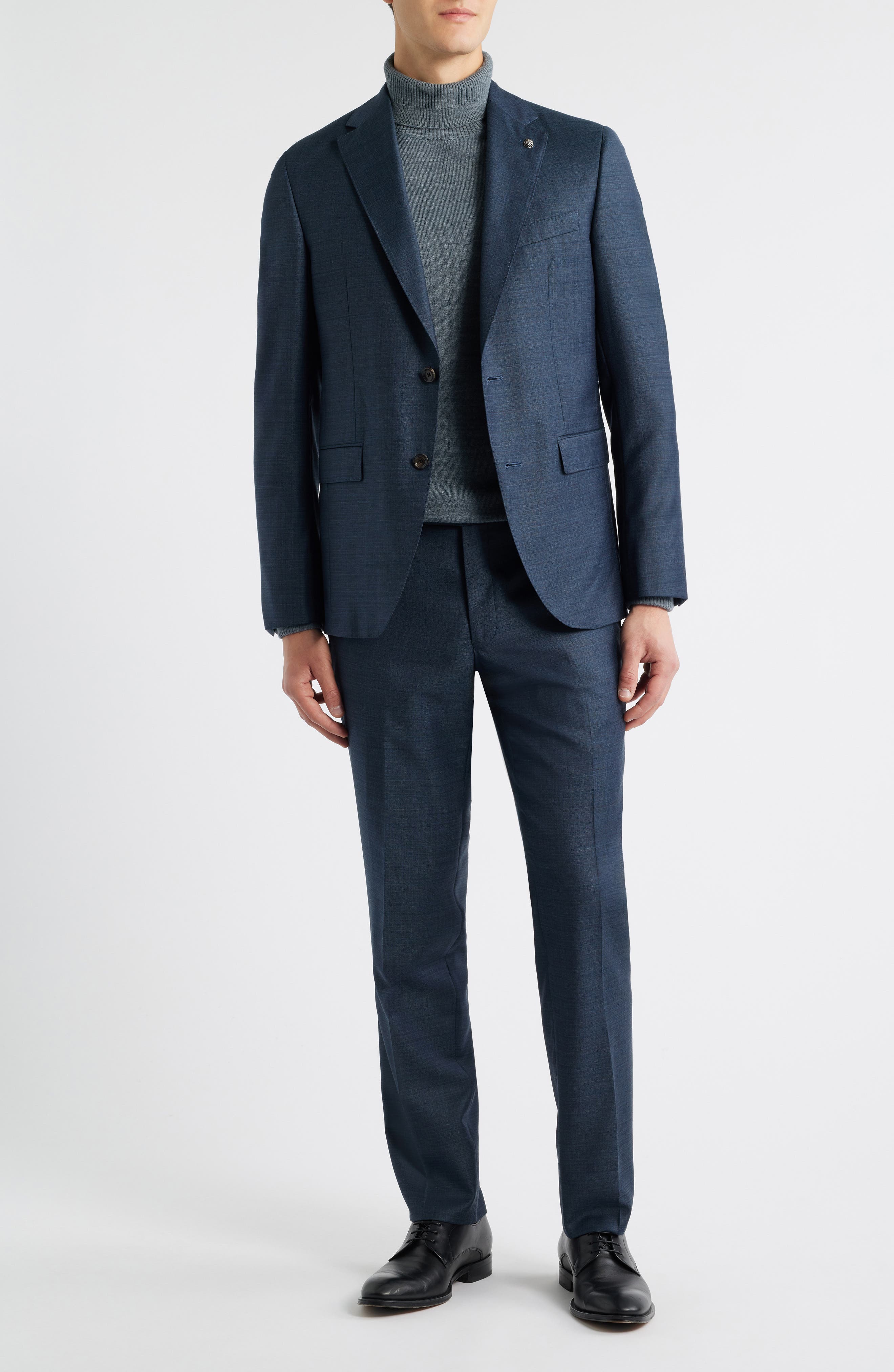 Jack Victor Esprit Dark Teal Mélange Wool Suit