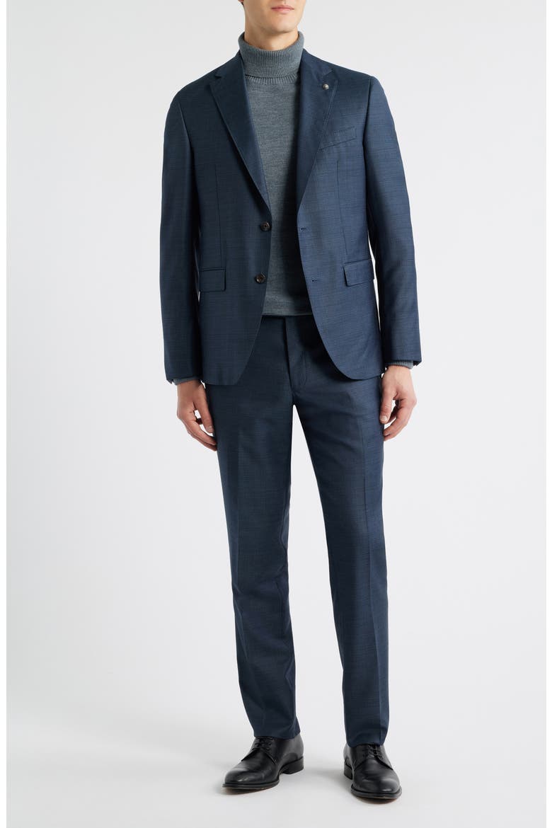 Esprit Dark Teal Mélange Wool Suit, Main, color, DARK TEAL
