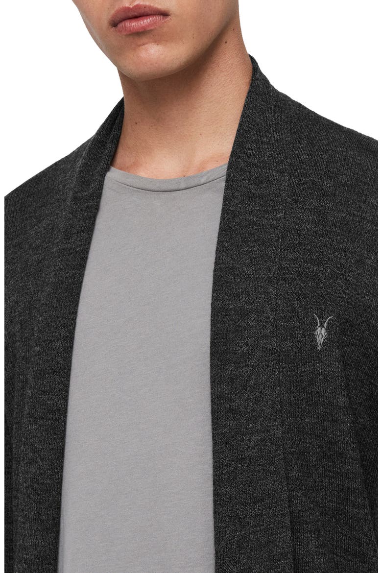 Mode Slim Fit Merino Wool Cardigan, Alternate, color, CINDER BLACK MOULINE