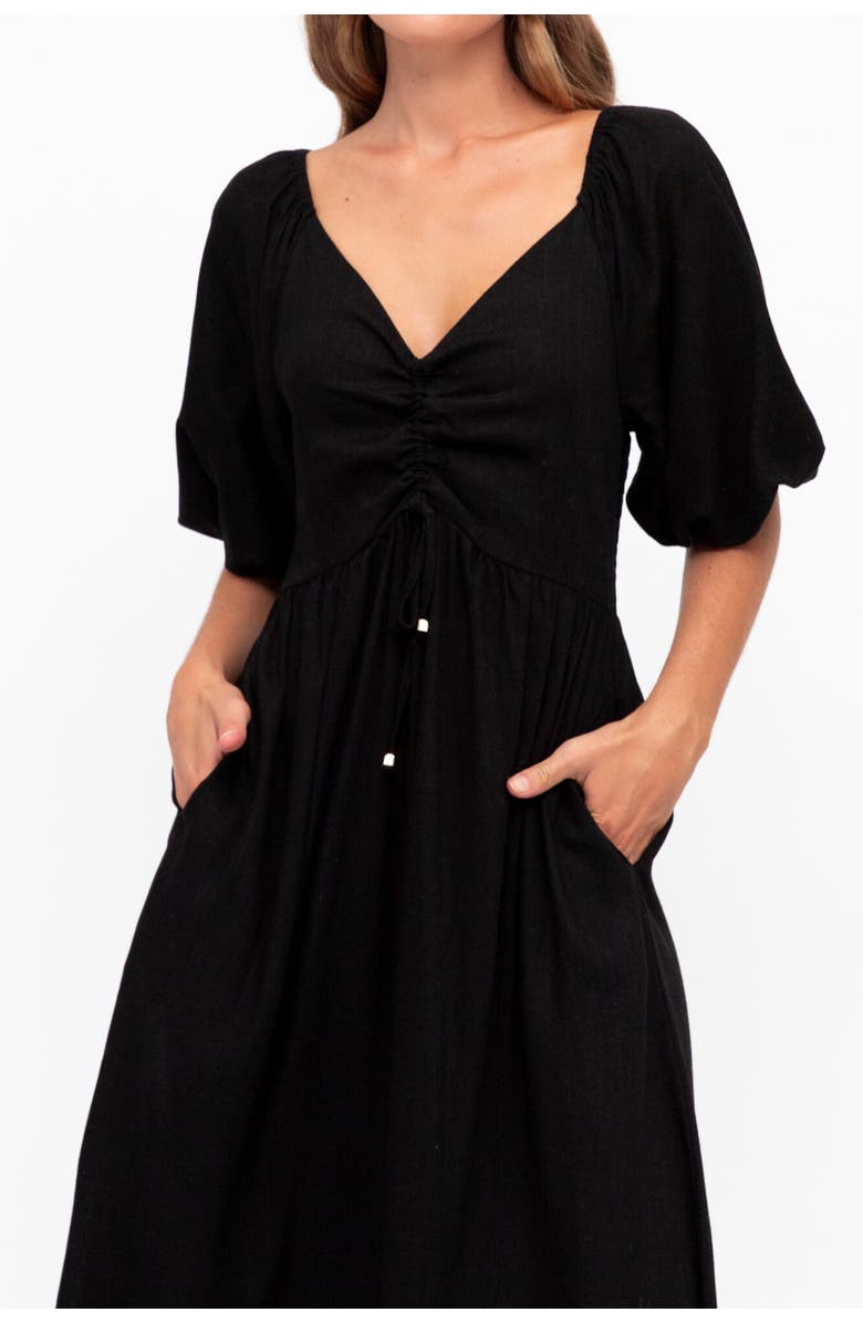 Label of Love Puff Sleeve V Neck Maxi Dress, Alternate, color, Black