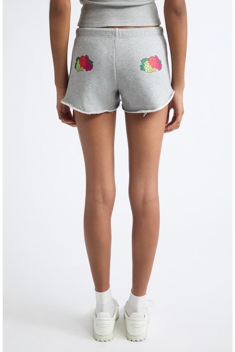 x Fruit of the Loom Fruity Cutoff Cotton Fleece Sweat Shorts, Alternate, color, HEATHER GREY